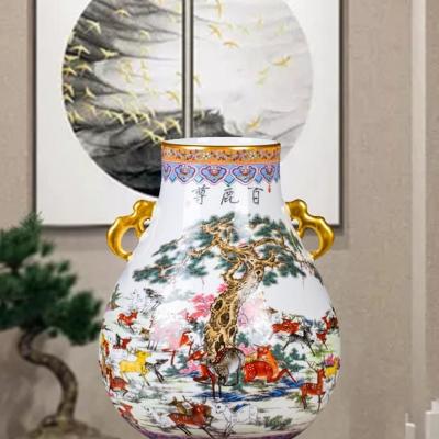 BÌNH DÁNG GIỎ DÂU VIỀN VÀNG HỌA TIẾT BÁCH LỘC